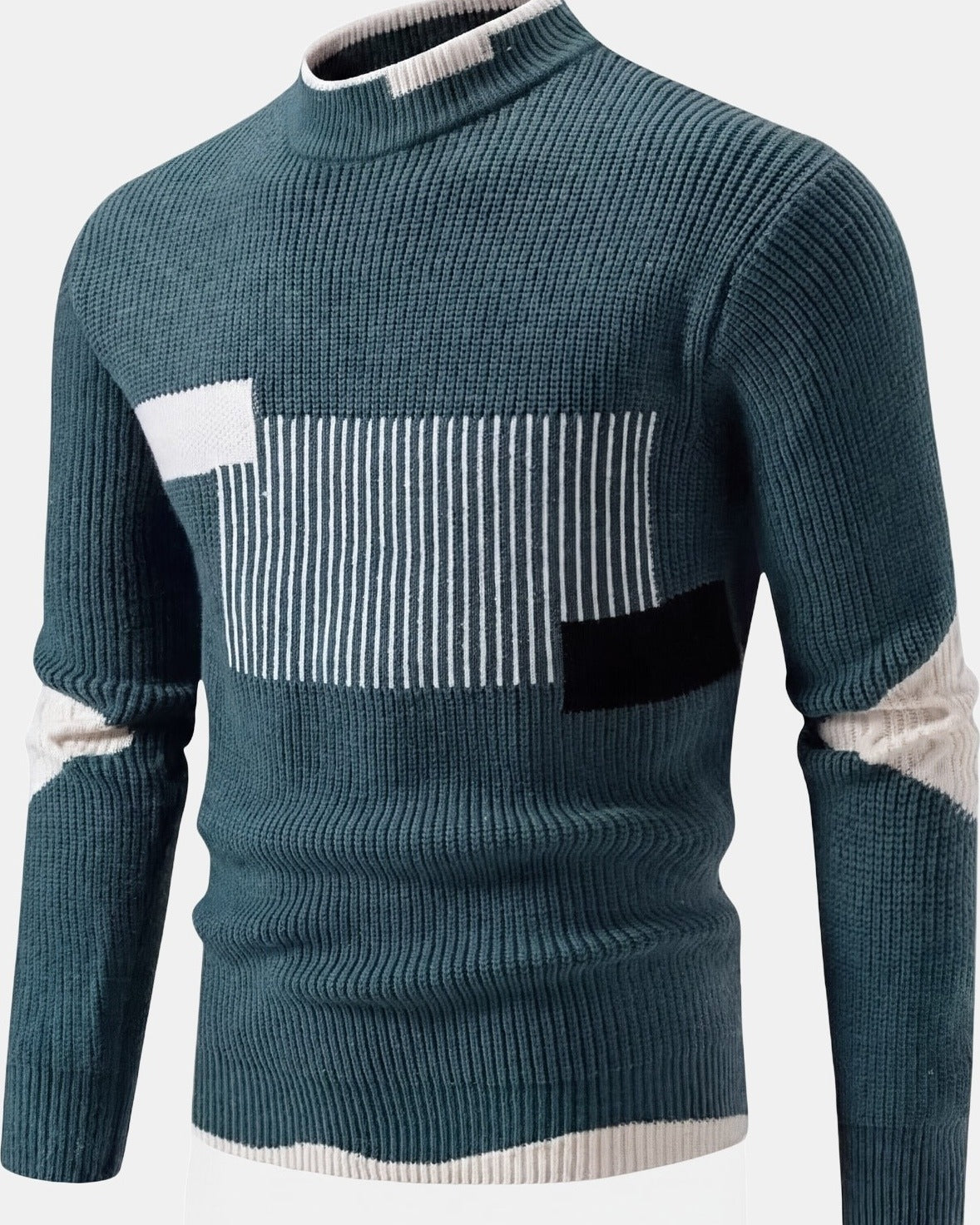 Men's Knit Sweater Premium Green line, photo studio