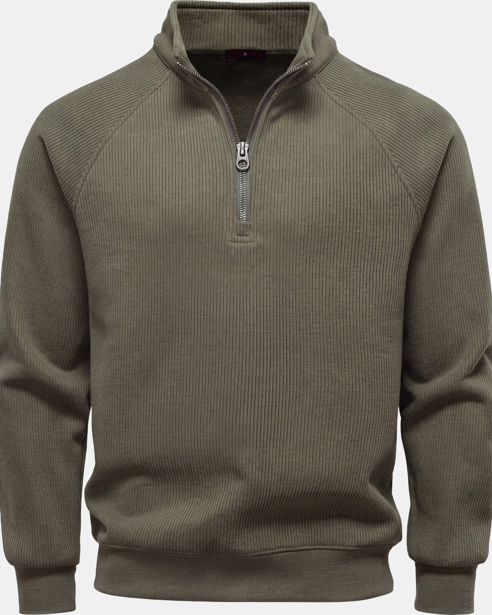 Krause Men's Denim Sweater Thermal Green, photo studio