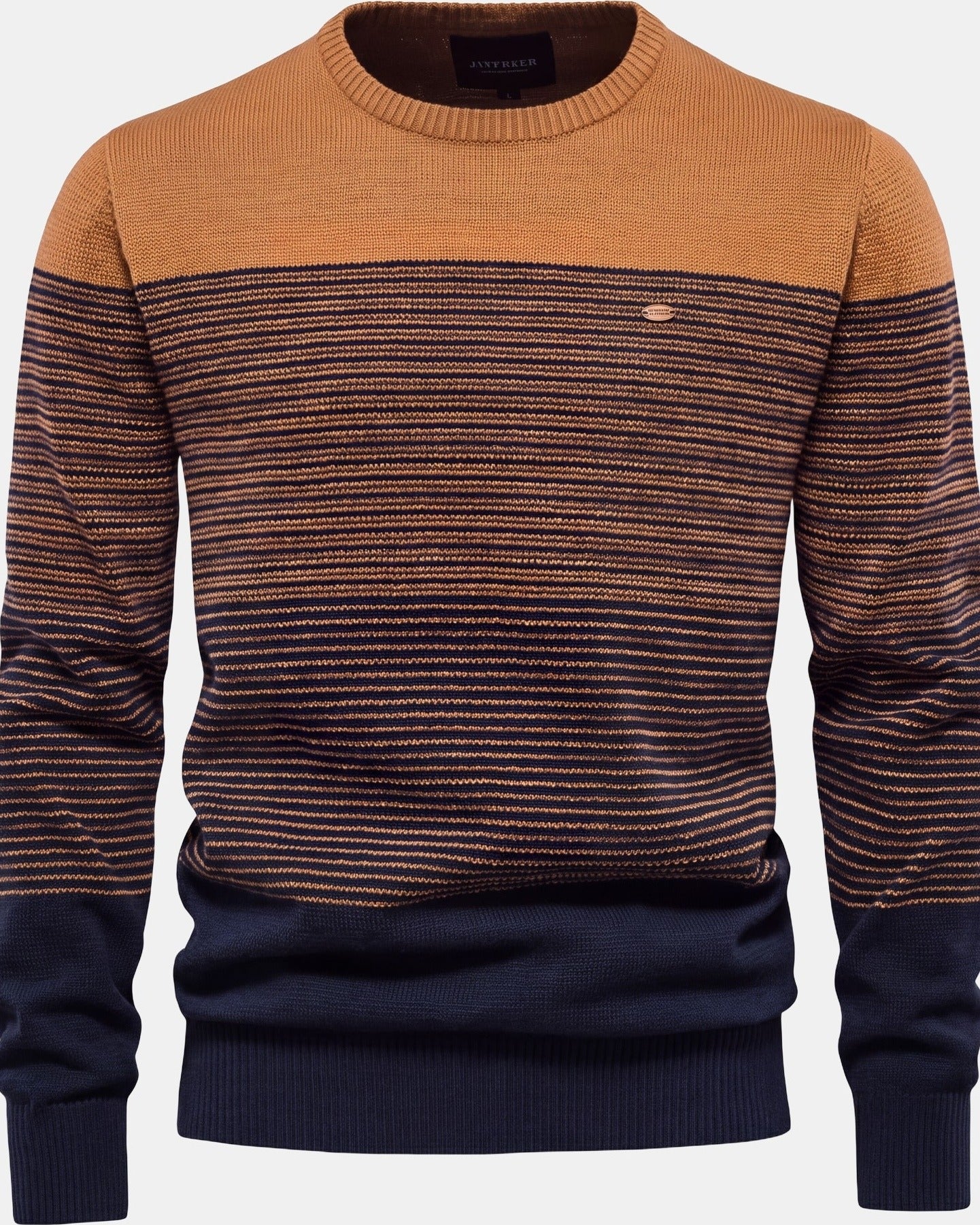 Ekkehard Men's Knit Sweater Classic-Style Combines Maximum Brown, photo studio