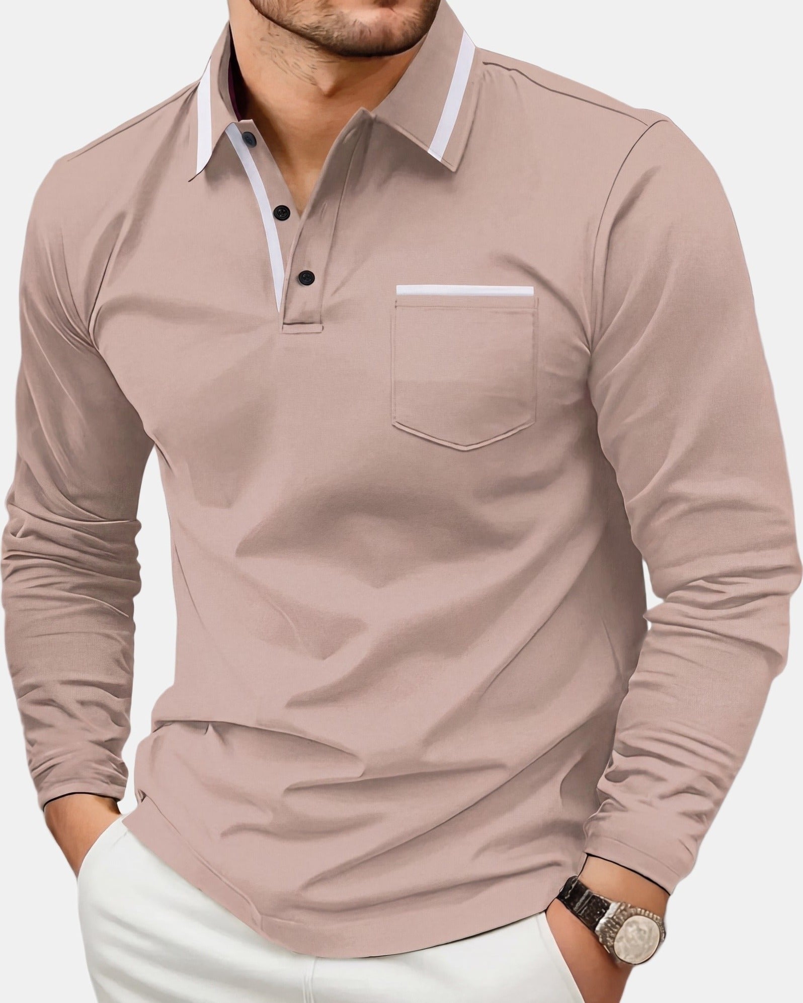 Men's Polo Shirt, Sweater in Khaki