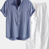 Cazel Men's Set, Short Sleeve, Dark green and Blue