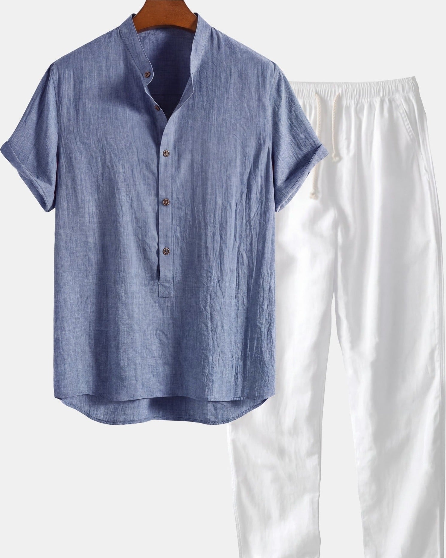 Cazel Men's Set Short Sleeve Dark green and Blue Blue, photo studio
