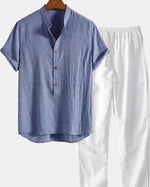 Cazel Men's Set, Short Sleeve, Dark green and Blue