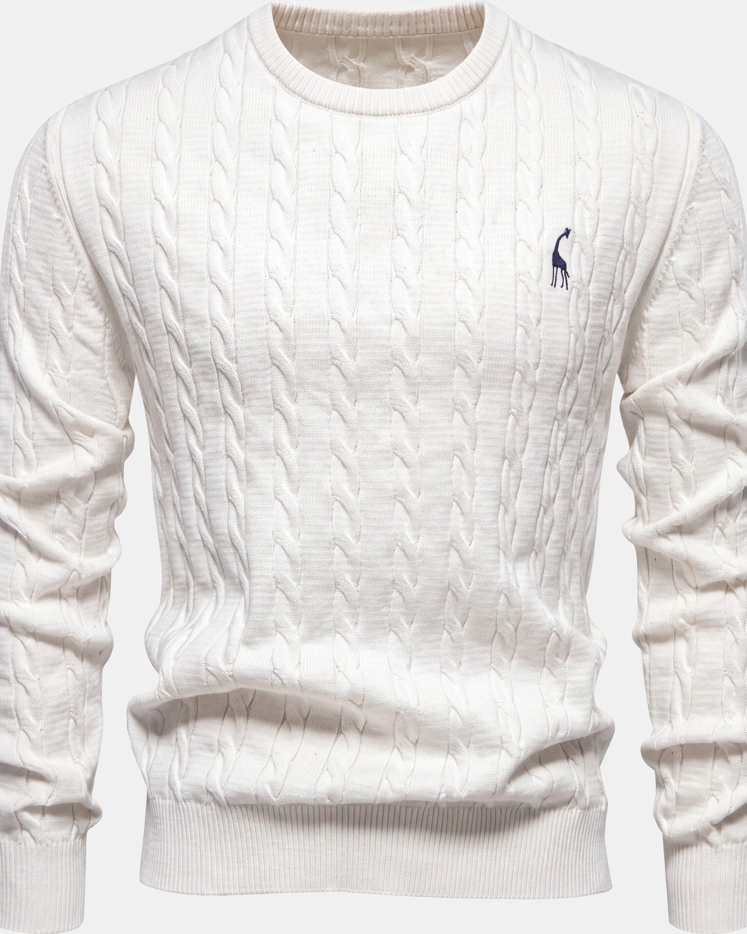 Falkner Men's Knit Sweater White, photo studio