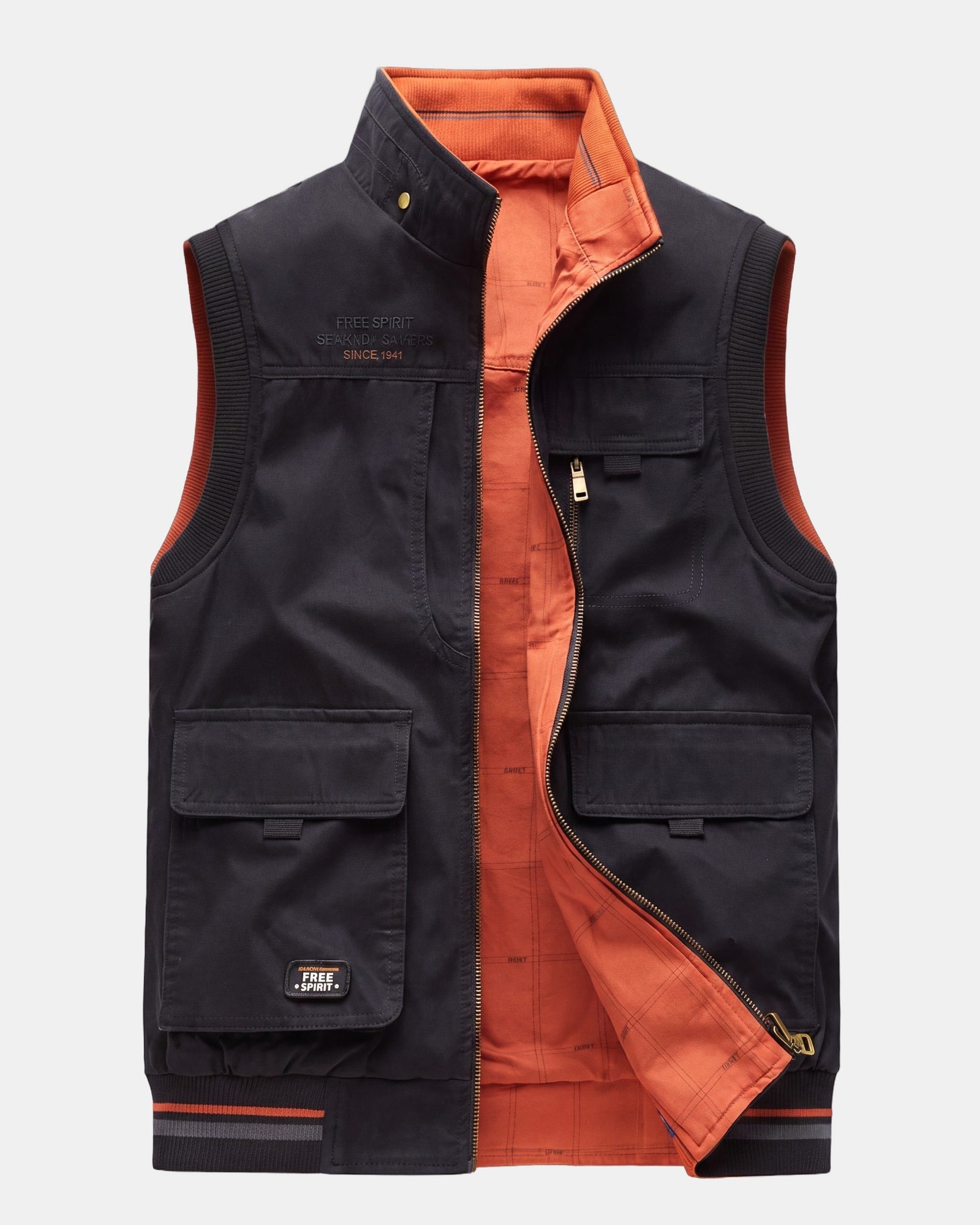 Elegant Vest Black/Orange, photo studio