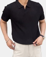 Monte-Carlo Ribbed Open Polo