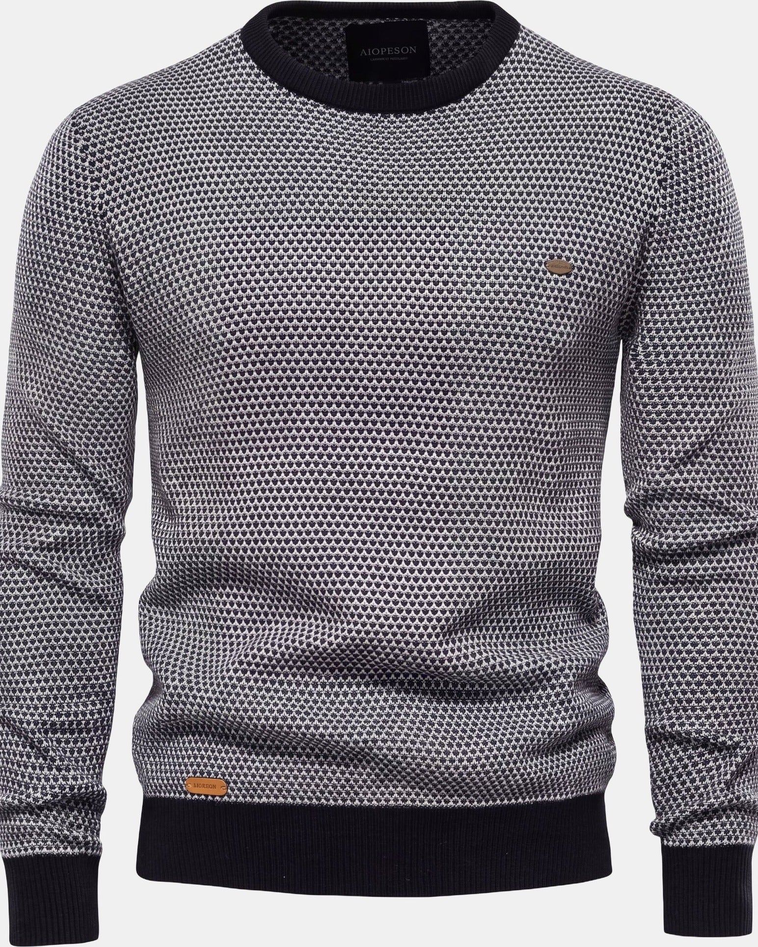Steinmann Men's Cotton Sweater Diamond Black, photo studio