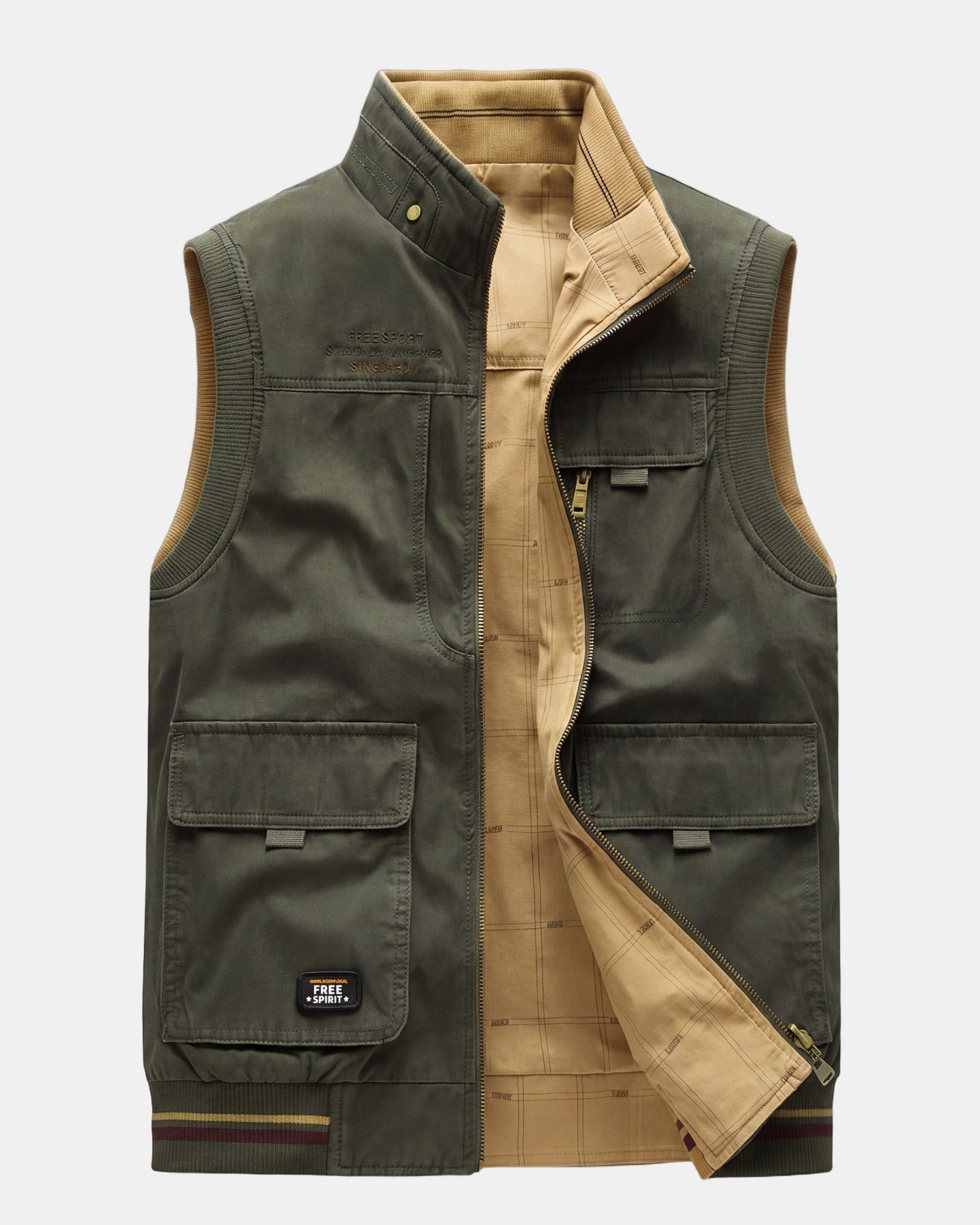 Elegant Vest Green/Khaki, photo studio