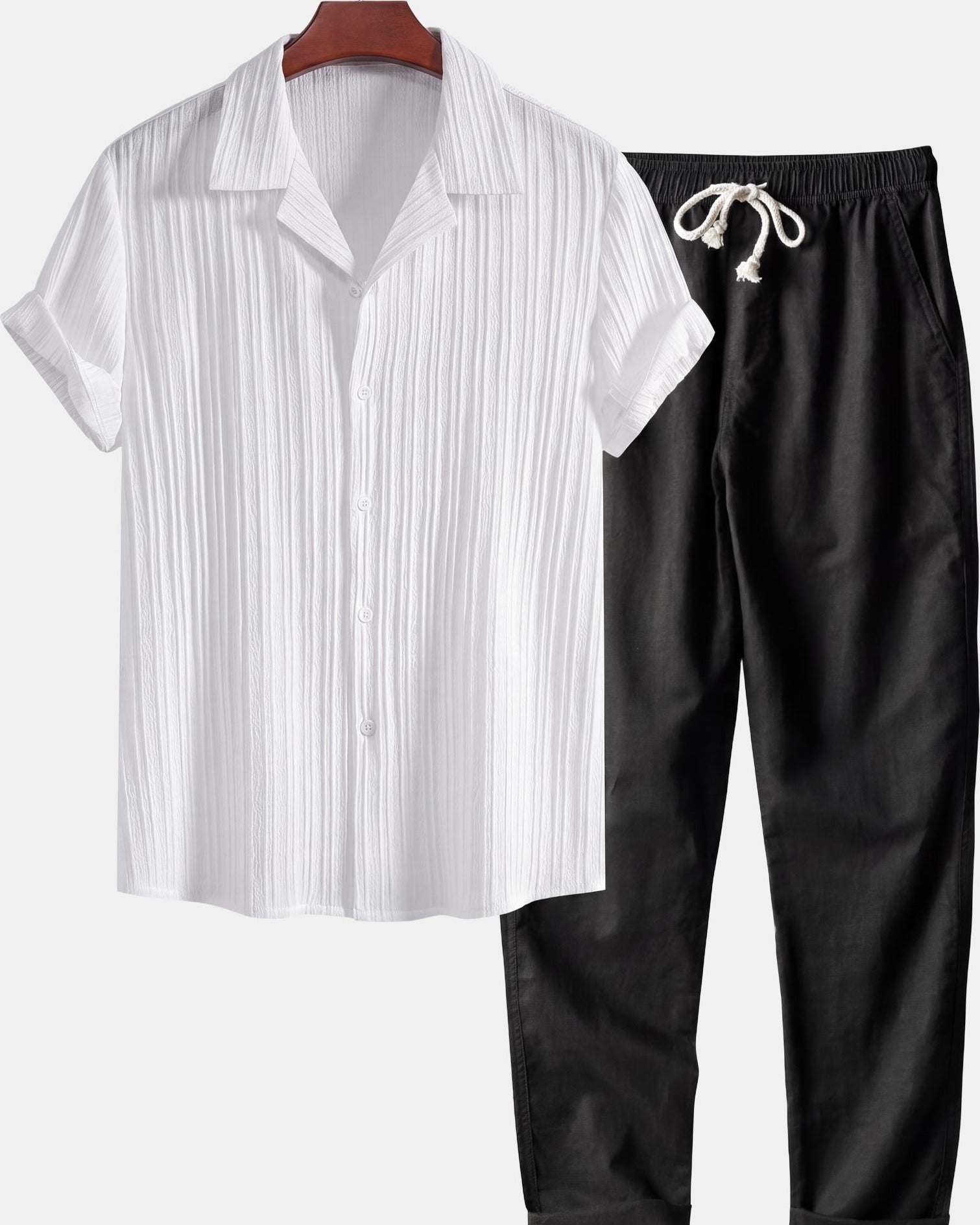 Cazel Men's Set Short Sleeve White and black, photo studio