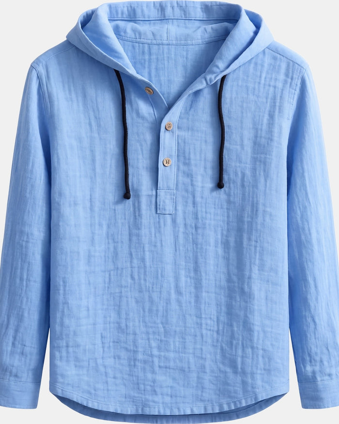Signature Men's Linen Shirt, Hooded