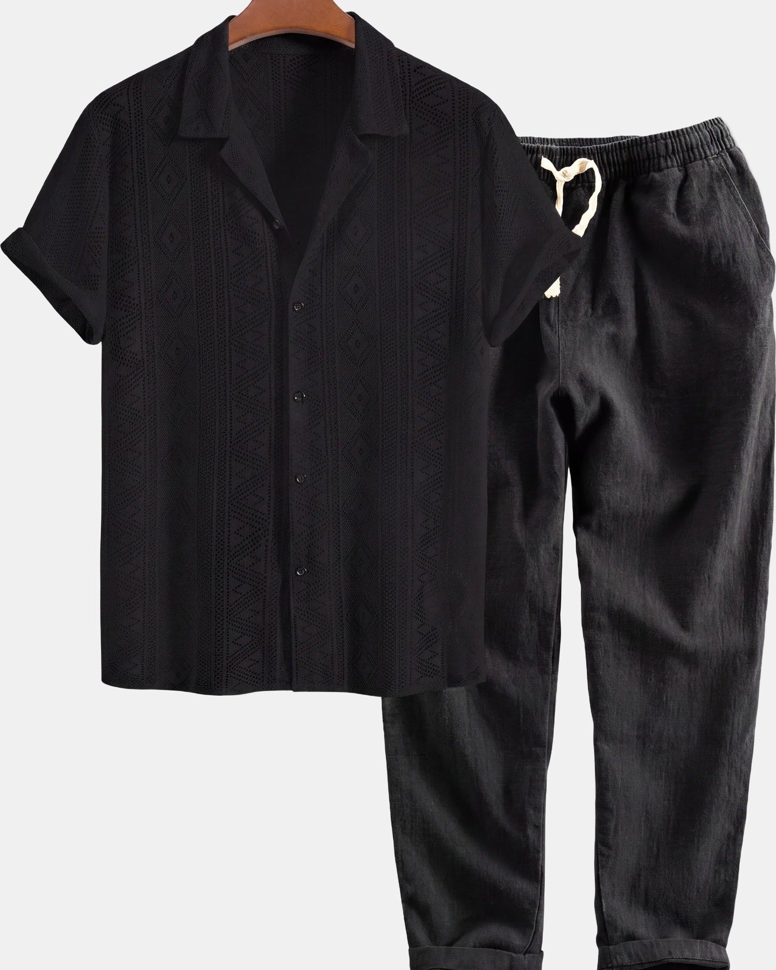 Cazel Men's Set Short Sleeve Black, photo studio