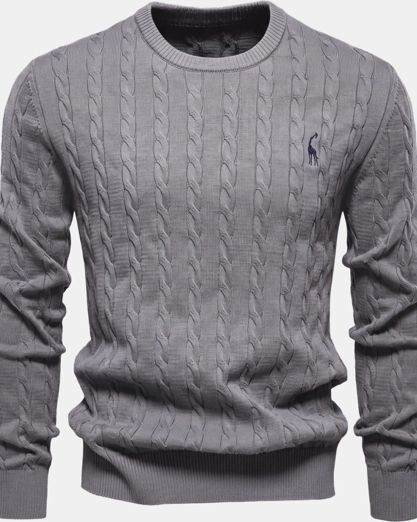 Falkner Men's Knit Sweater Dark Gray, photo studio