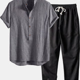 Cazel Men's Set, Short Sleeve, Dark green and Blue
