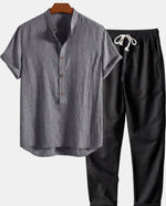 Cazel Men's Set, Short Sleeve, Dark green and Blue