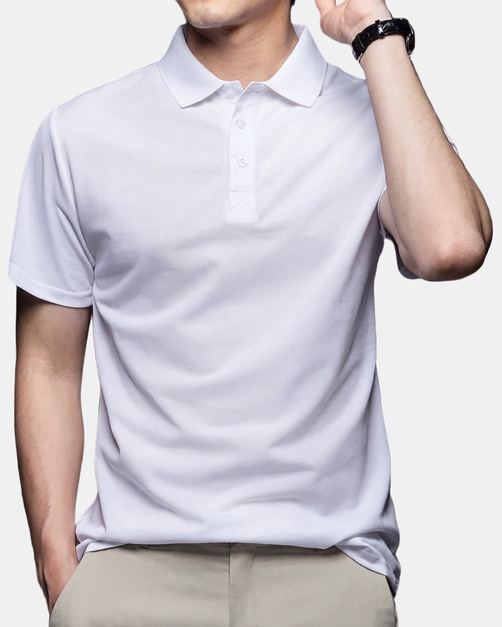 Men's Polo Shirt, Summer in White