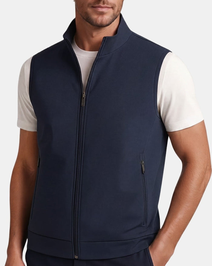 Men's Vest, Stand Collar, Zip