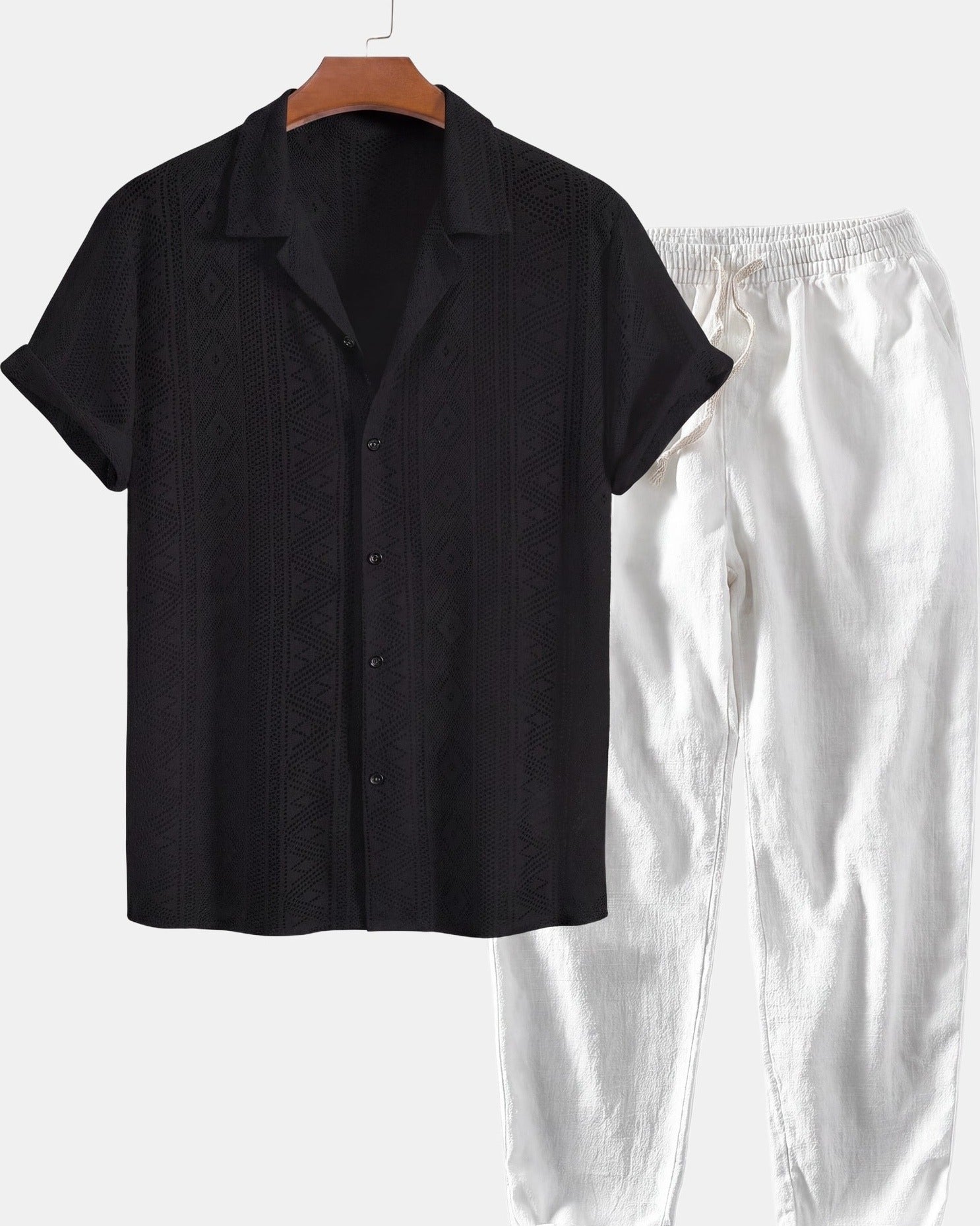 Cazel Men's Set Short Sleeve White, photo studio