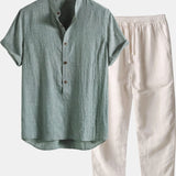 Cazel Men's Set, Short Sleeve, Dark green and Blue