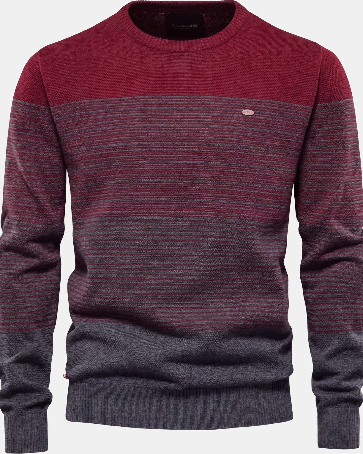 Ekkehard Men's Knit Sweater Classic-Style Combines Maximum Red, photo studio