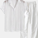 Cazel Men's Set, Short Sleeve, Black and white and Black