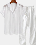 Cazel Men's Set, Short Sleeve, Black and white and Black