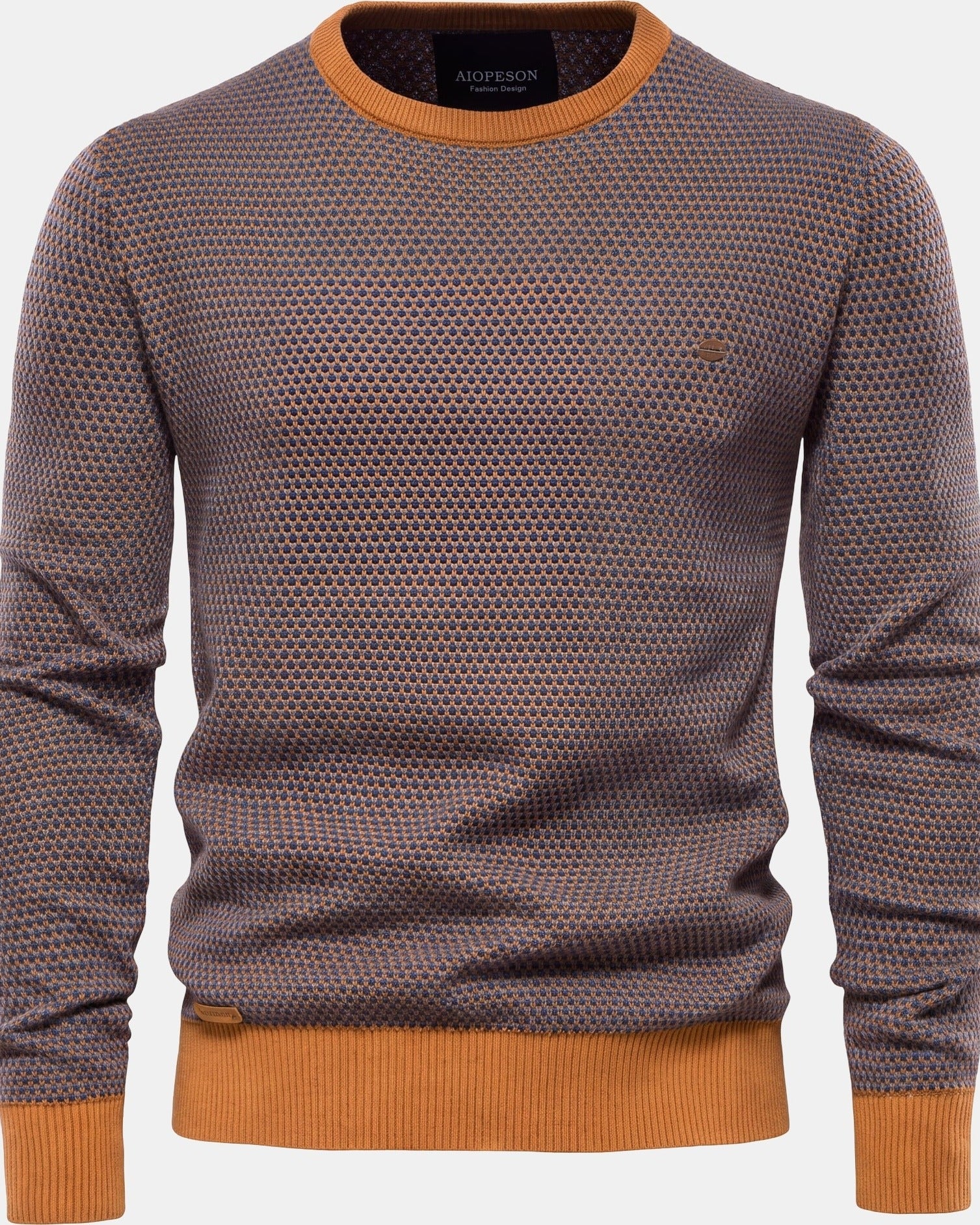 Steinmann Men's Cotton Sweater Diamond Khaki, photo studio