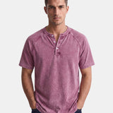 Leo - Vintage Button T-Shirt for Men