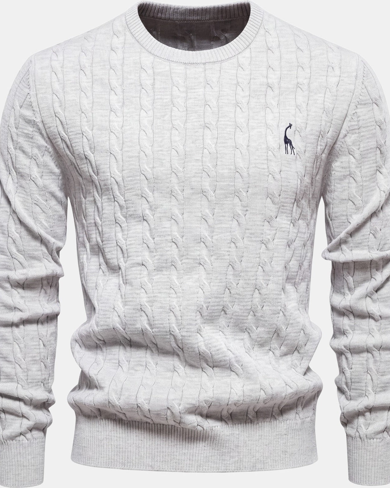 Falkner Men's Knit Sweater Light Gray, photo studio