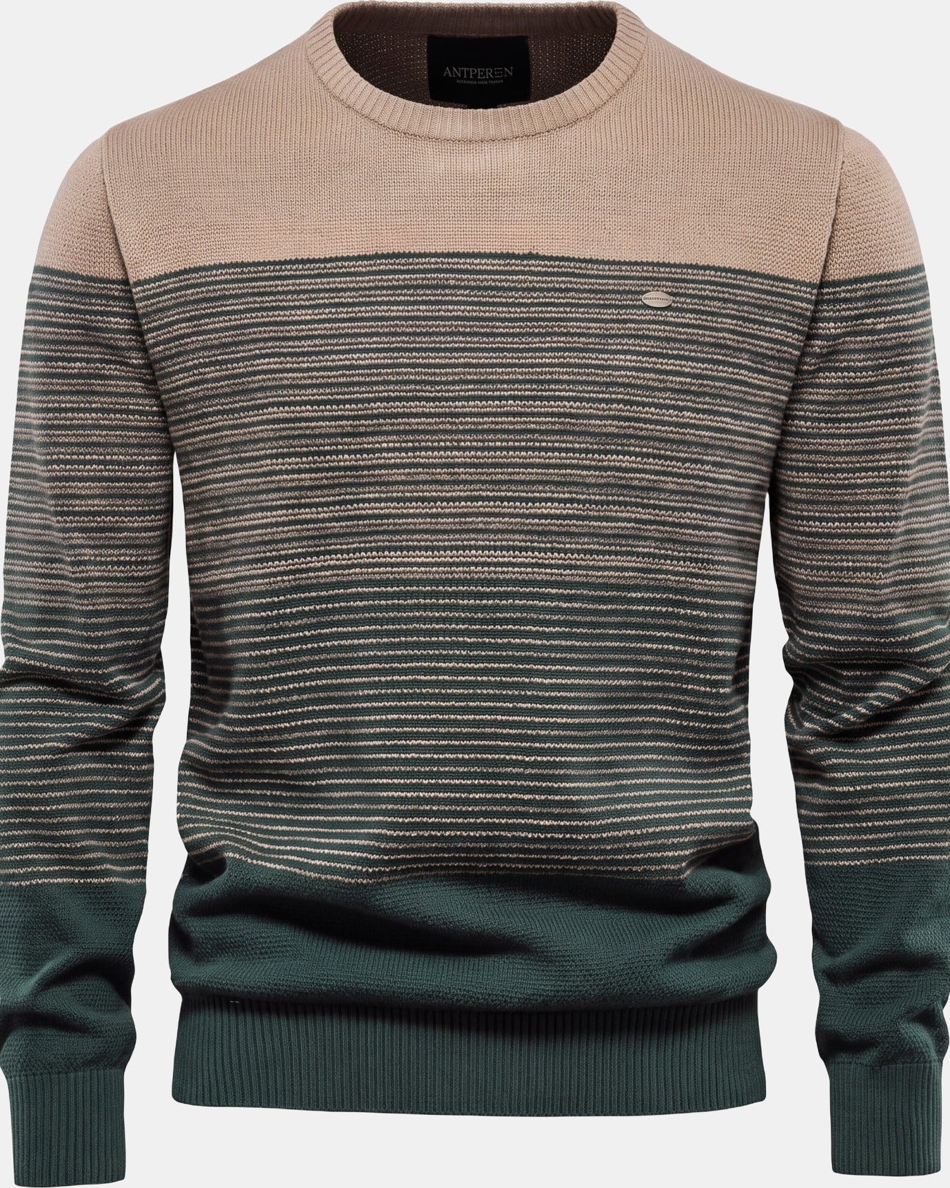 Ekkehard Men's Knit Sweater Classic-Style Combines Maximum Green, photo studio