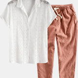 Cazel Men's Set, Short Sleeve, Orange and Black