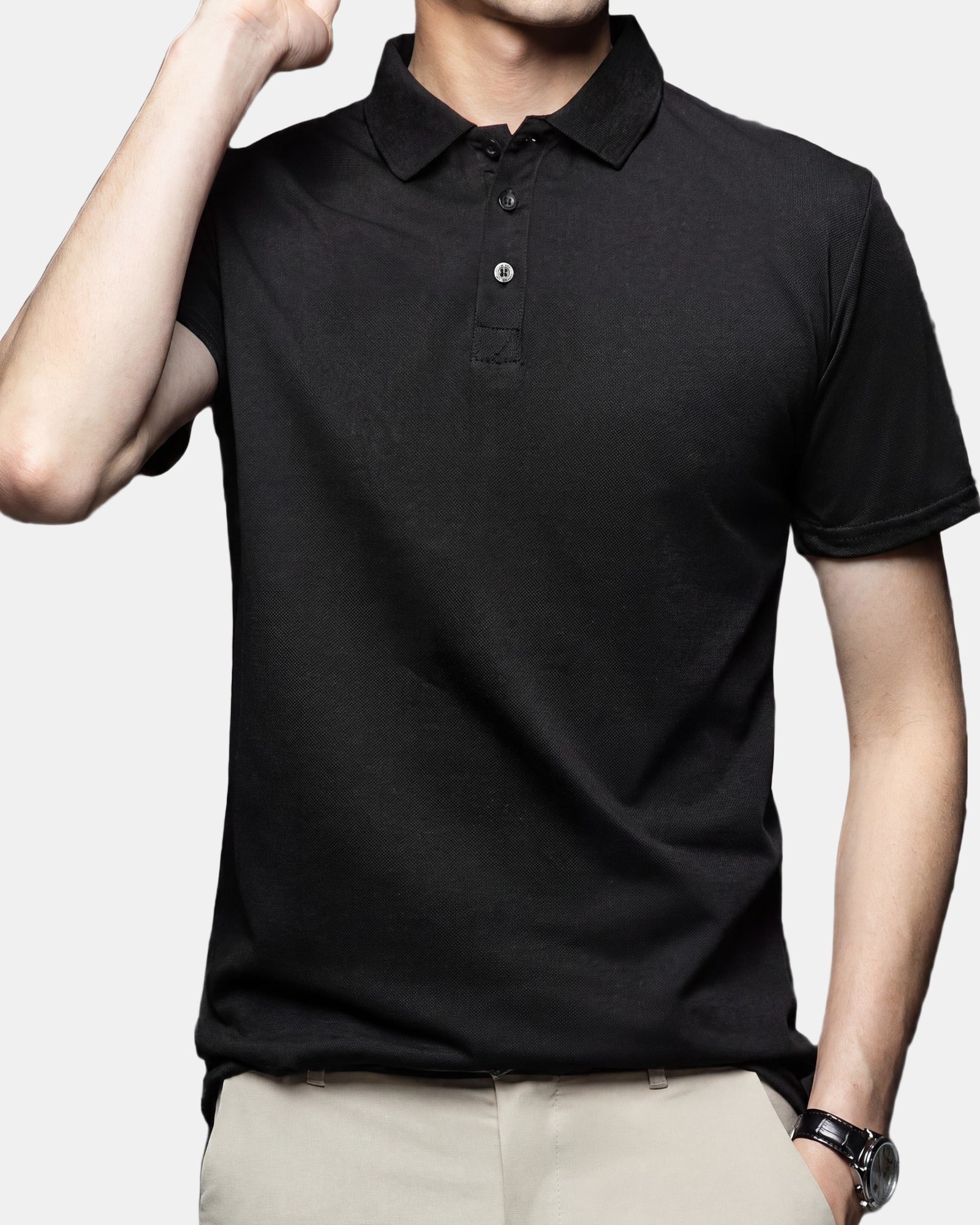 Men's Polo Shirt, Summer in Black