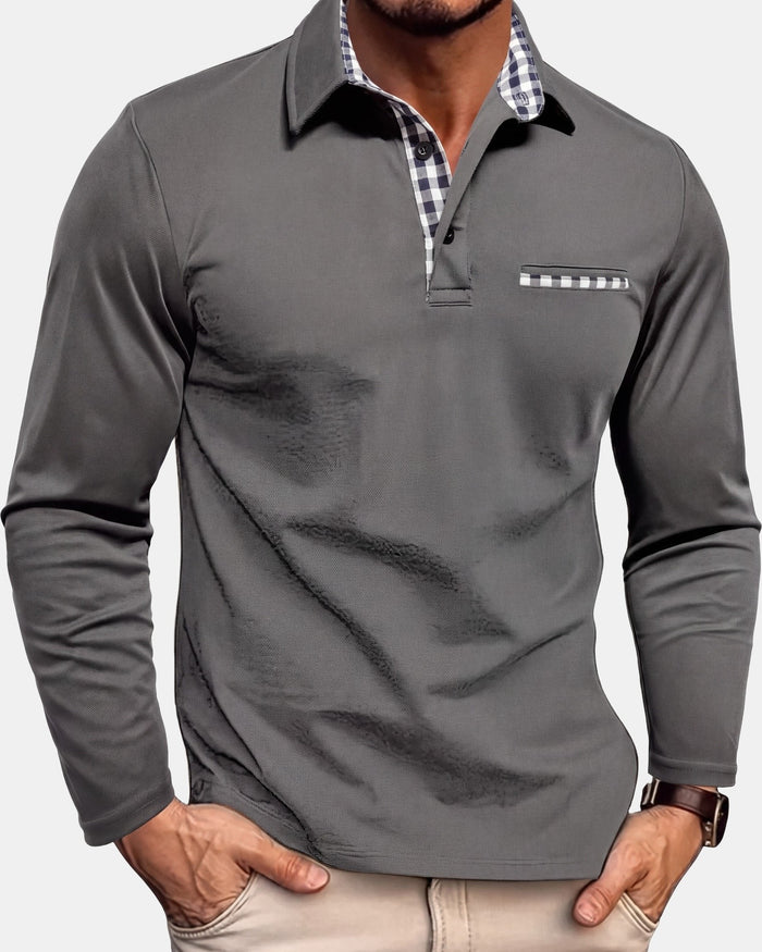 Men's Polo Shirt, Long Sleeve
