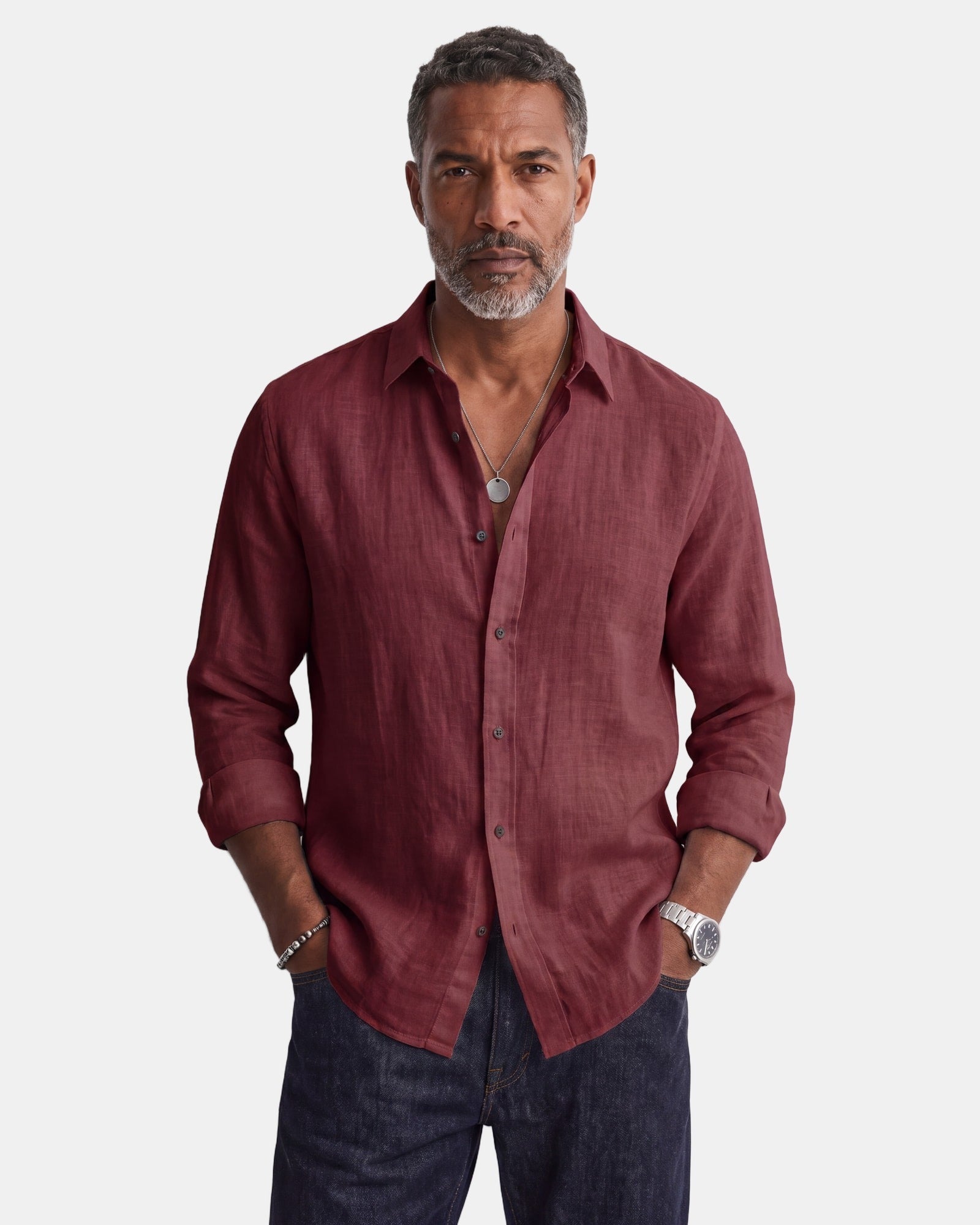 Julian - Elegant Shirt in Breathable Fabric Light Green, photo studio