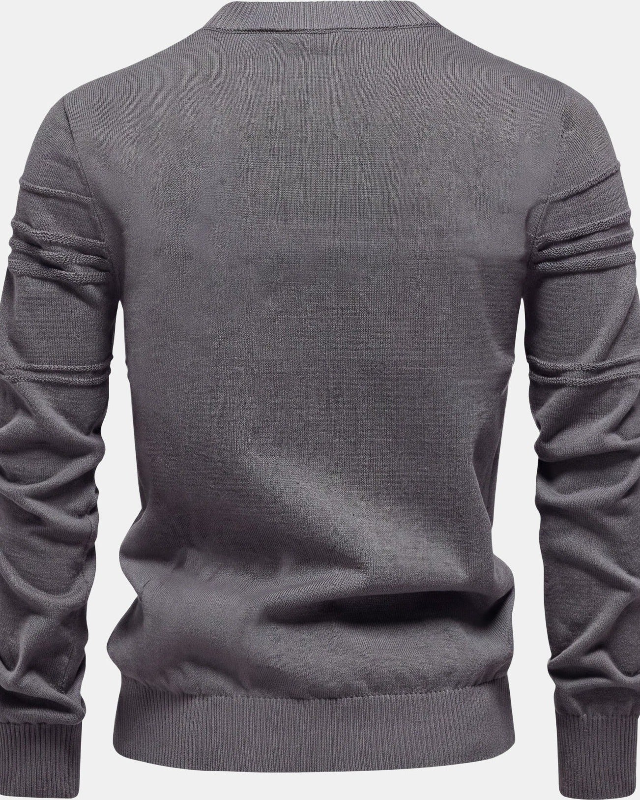 Burkhard Men's Knit Sweater Plaid Gray, photo studio