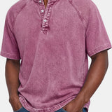 Leo - Vintage Button T-Shirt for Men