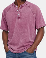 Leo - Vintage Button T-Shirt for Men