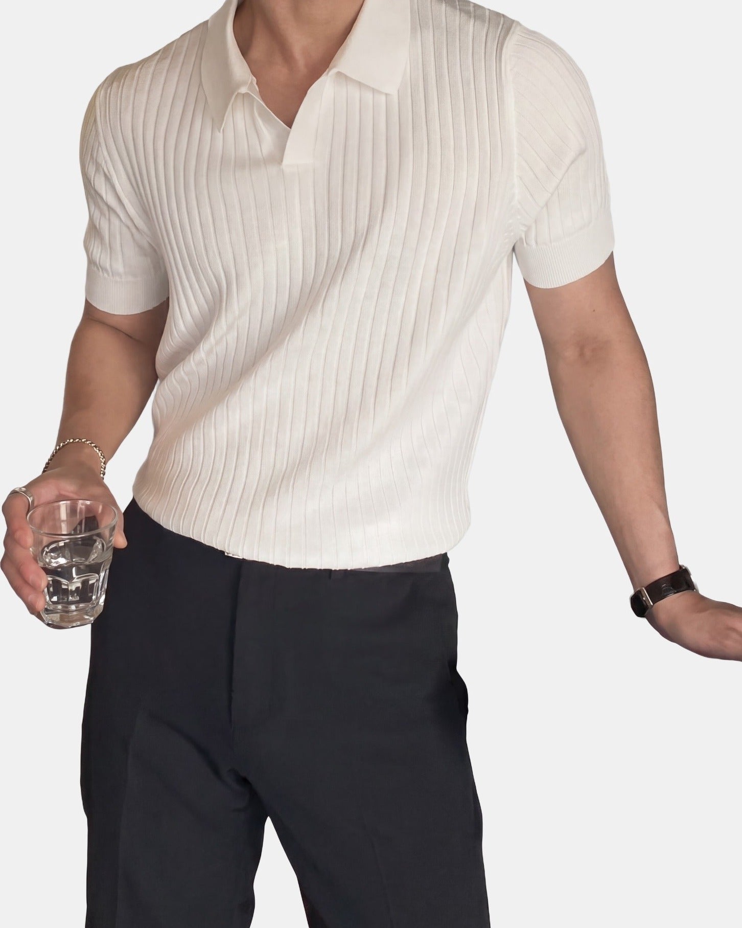 Monte-Carlo Men's Cotton Polo Shirt in White