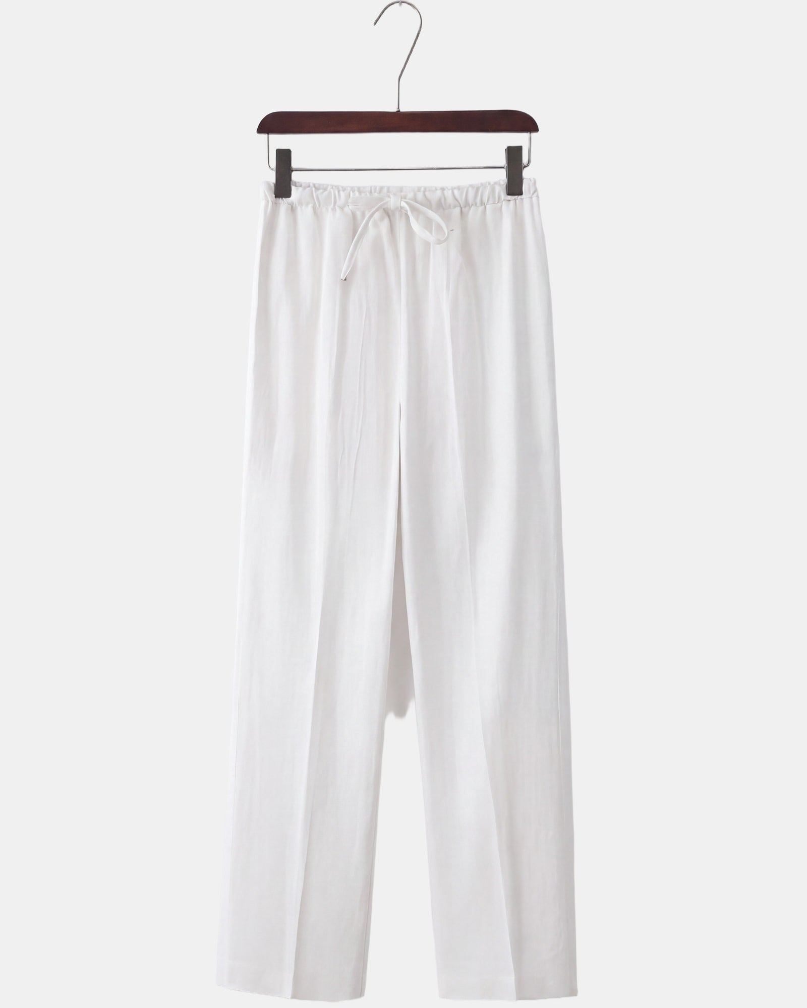 Damian - Fluid Linen Pants White, photo studio