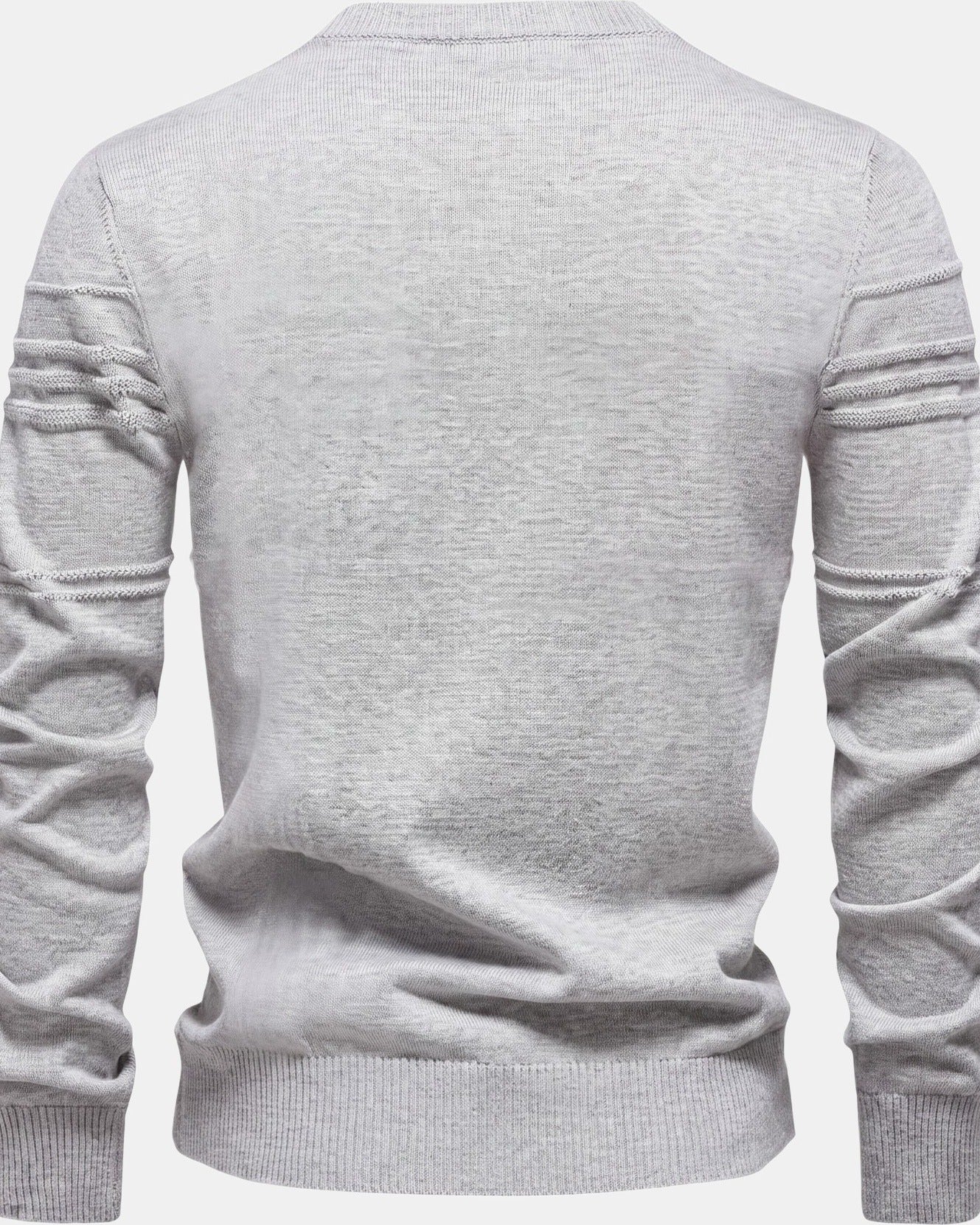 Burkhard Men's Knit Sweater Plaid Light Gray, photo studio