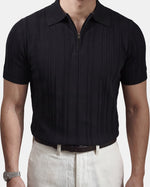 Sintra Ribbed Quarter-Zip Polo