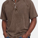 Lucas - Vintage Button T-Shirt for Men