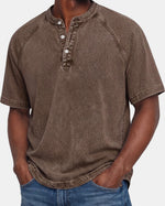 Lucas - Vintage Button T-Shirt for Men