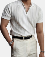 Sintra Ribbed Quarter-Zip Polo