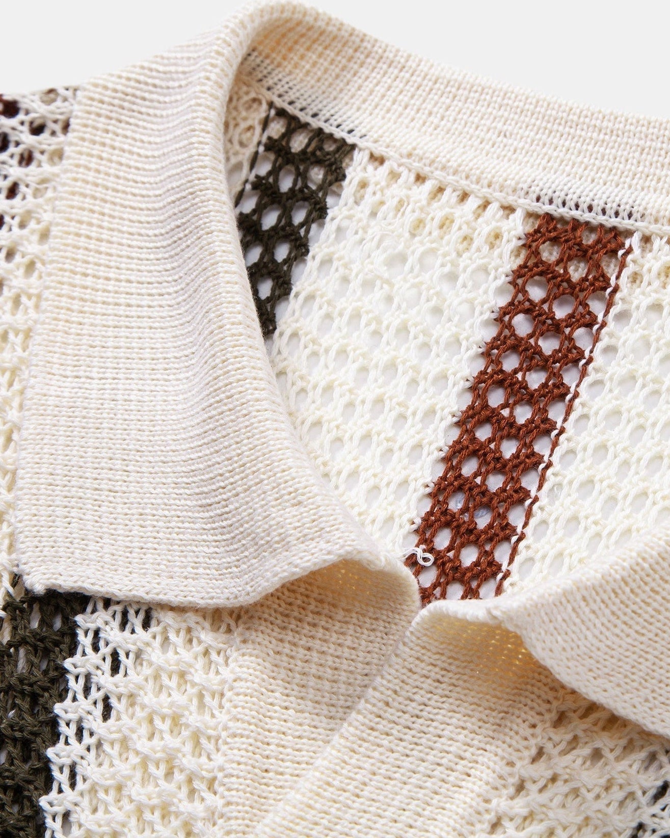 Crochet Men's Polo Shirt, V-Neckline