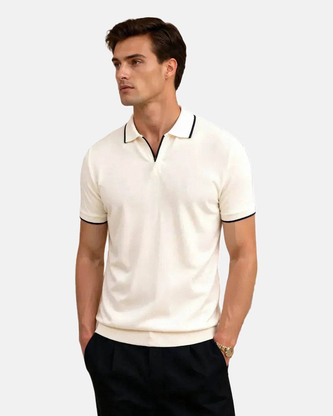 Men's Pique Polo Shirt, Custom-Fit Contrasting Details