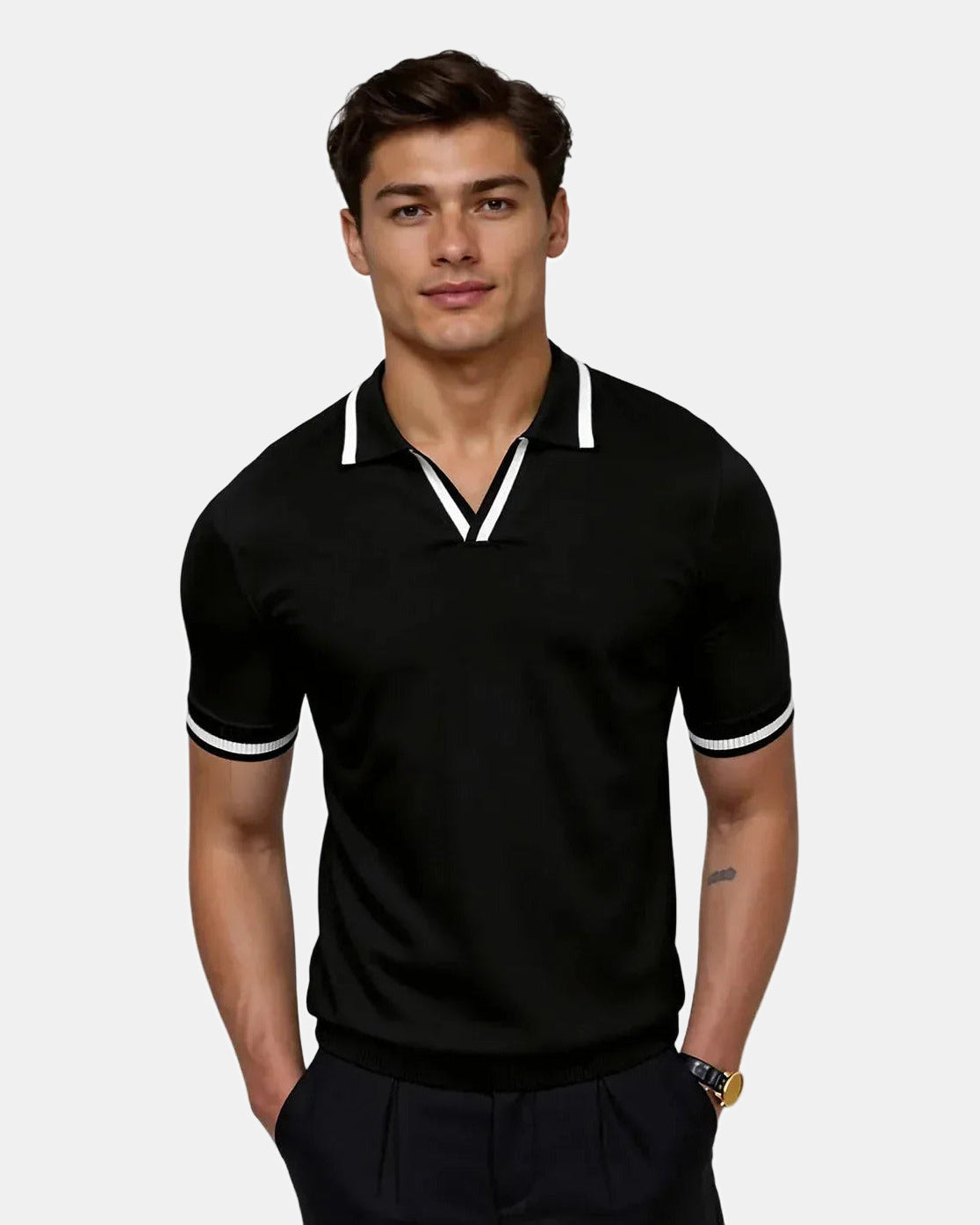 Men's Pique Polo Shirt, Custom-Fit Contrasting Details