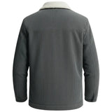 Men's Velvet Jacket with Sherpa Collar and Snaps - Dark Graphite