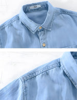 Denim Shirt with Short Sleeves