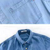 Denim Shirt with Short Sleeves