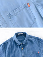 Denim Shirt with Short Sleeves